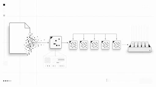 Minimal diagram of a file becoming an encrypted manifest and encrypted chunks.