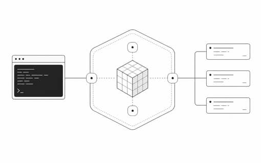 Minimal diagram of a custom terminal app built around a reusable cipher package.
